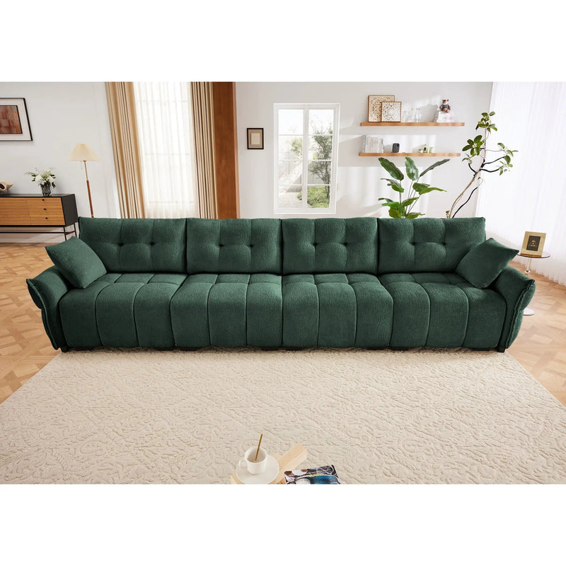 Modern 4-Seater Sofa, Solid Wood Frame In Premium Chenille by HouseOfZazla