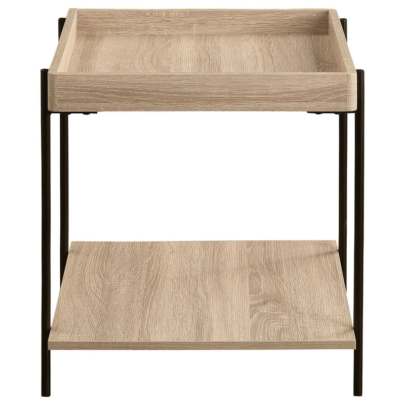 Fallon Square Engineered Wood End Table Light Brown by Unique Piece Furniture