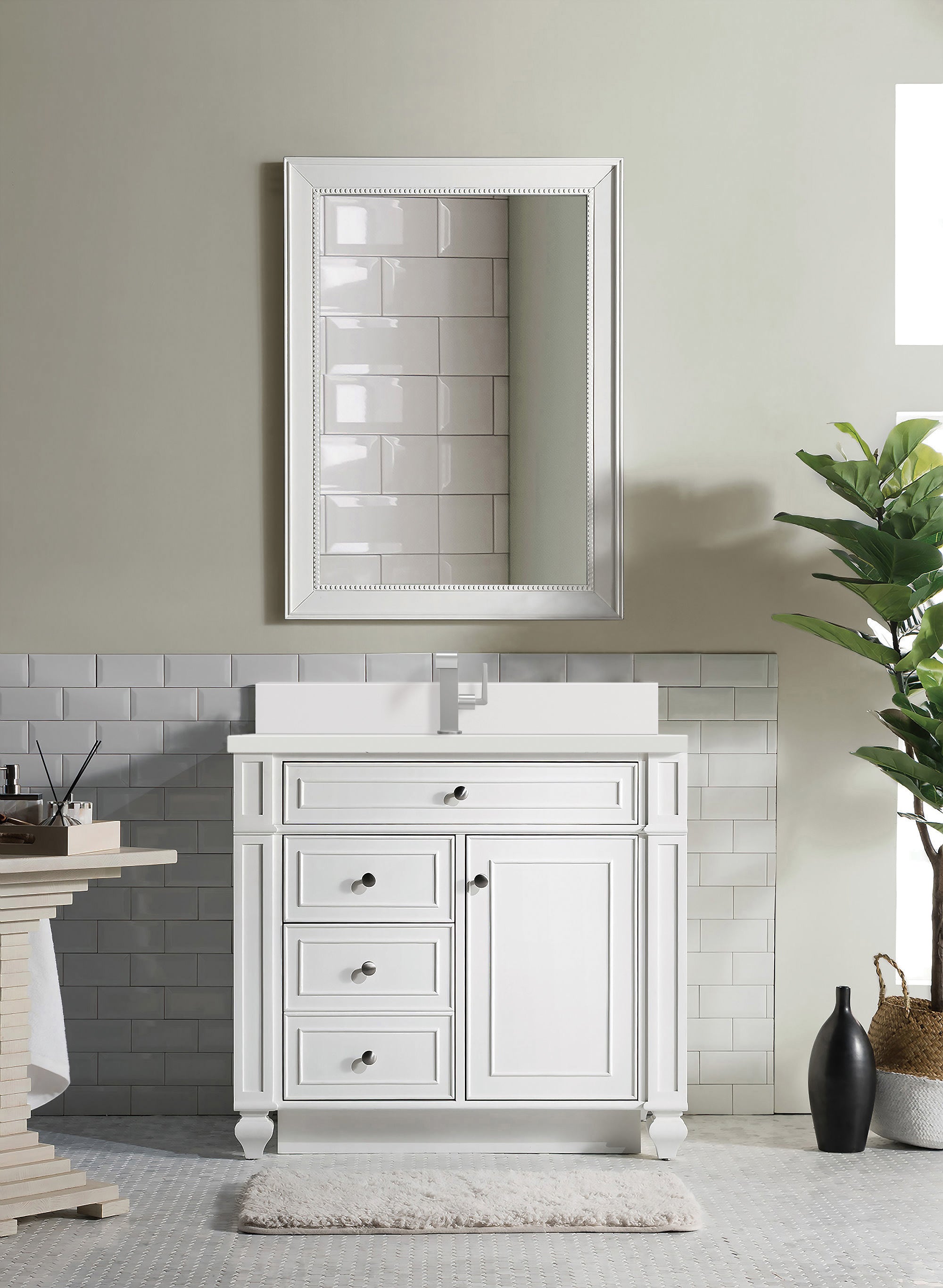 James Martin Bristol 36" Single Bathroom Vanity, Bright White, view 30