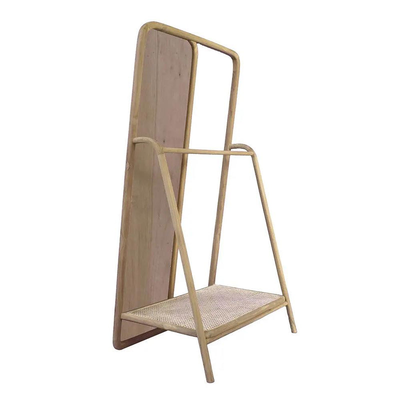 Clothes Hanger With Mirror, Large - Brown by HouseOfZazla