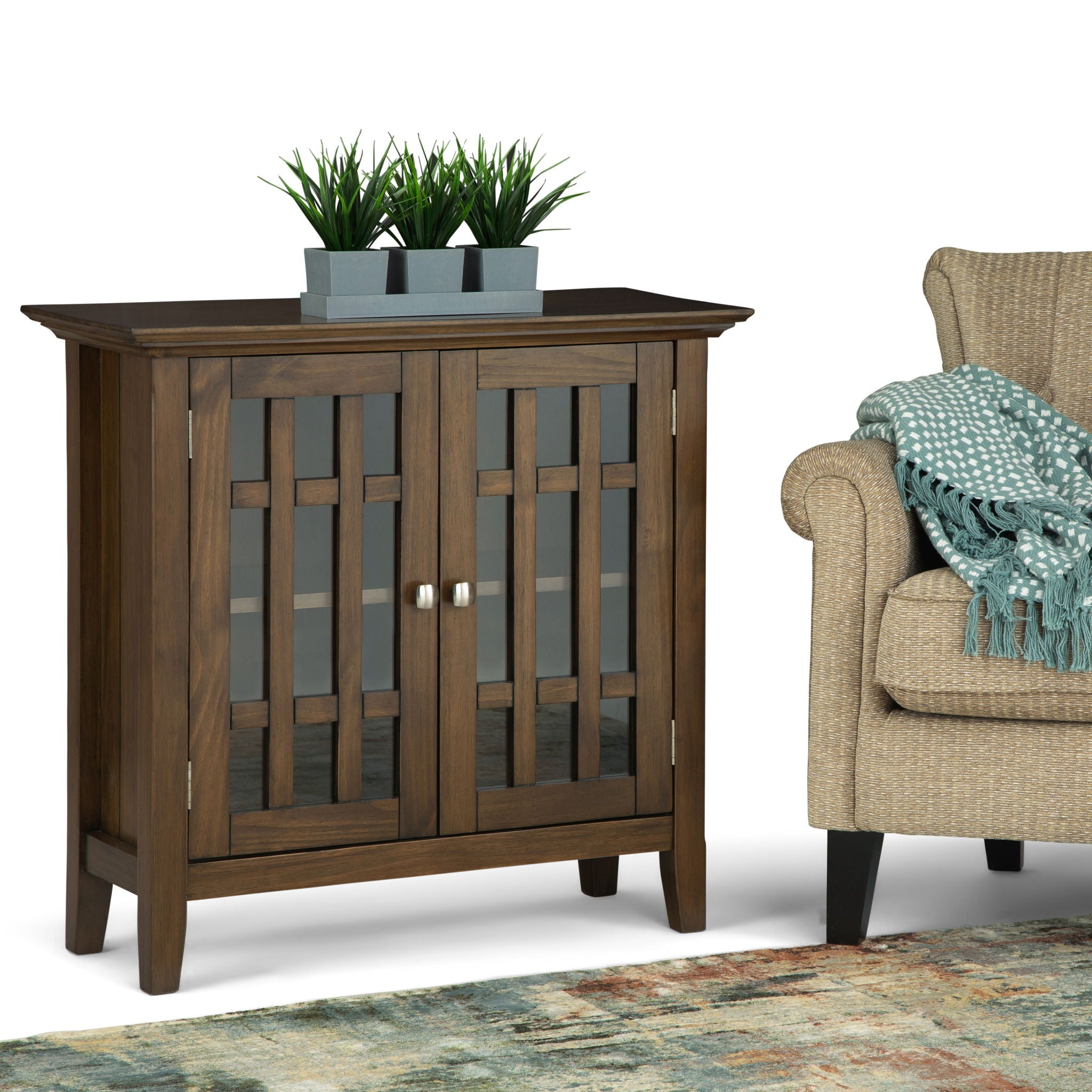 Bedford - Low Storage Media Cabinet - Rustic Natural Aged Brown by HouseOfZazla