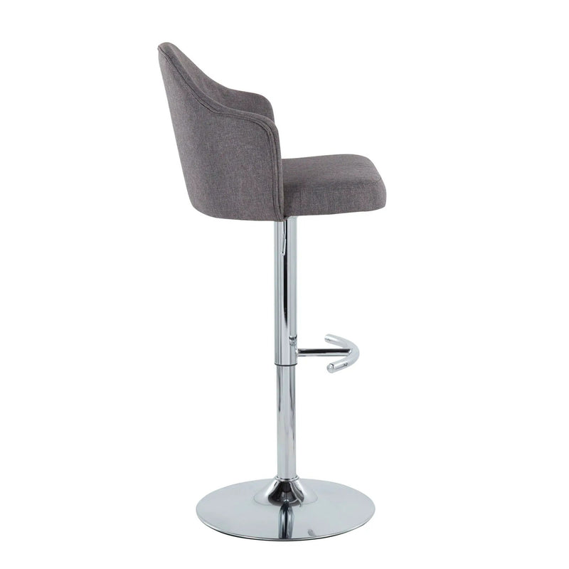Ahoy - Contemporary Adjustable Barstool With Swivel With Rounded T Footrest (Set of 2) by HouseOfZazla