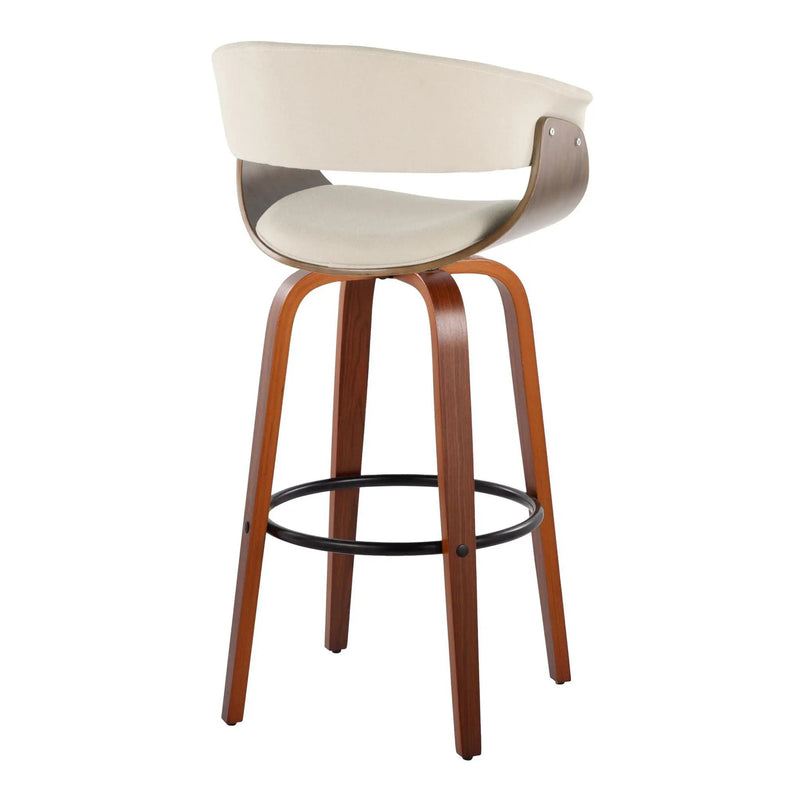 Vintage Mod - Mid Century Modern Fixed Height Barstool With Swivel & Round Footrest (Set of 2) by Unique Piece Furniture