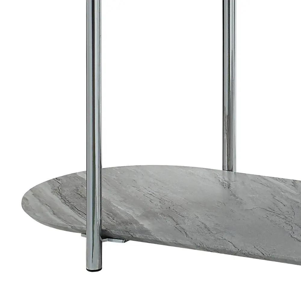 Yukino - Sofa Table - Gray High Gloss & Chrome by Unique Piece Furniture