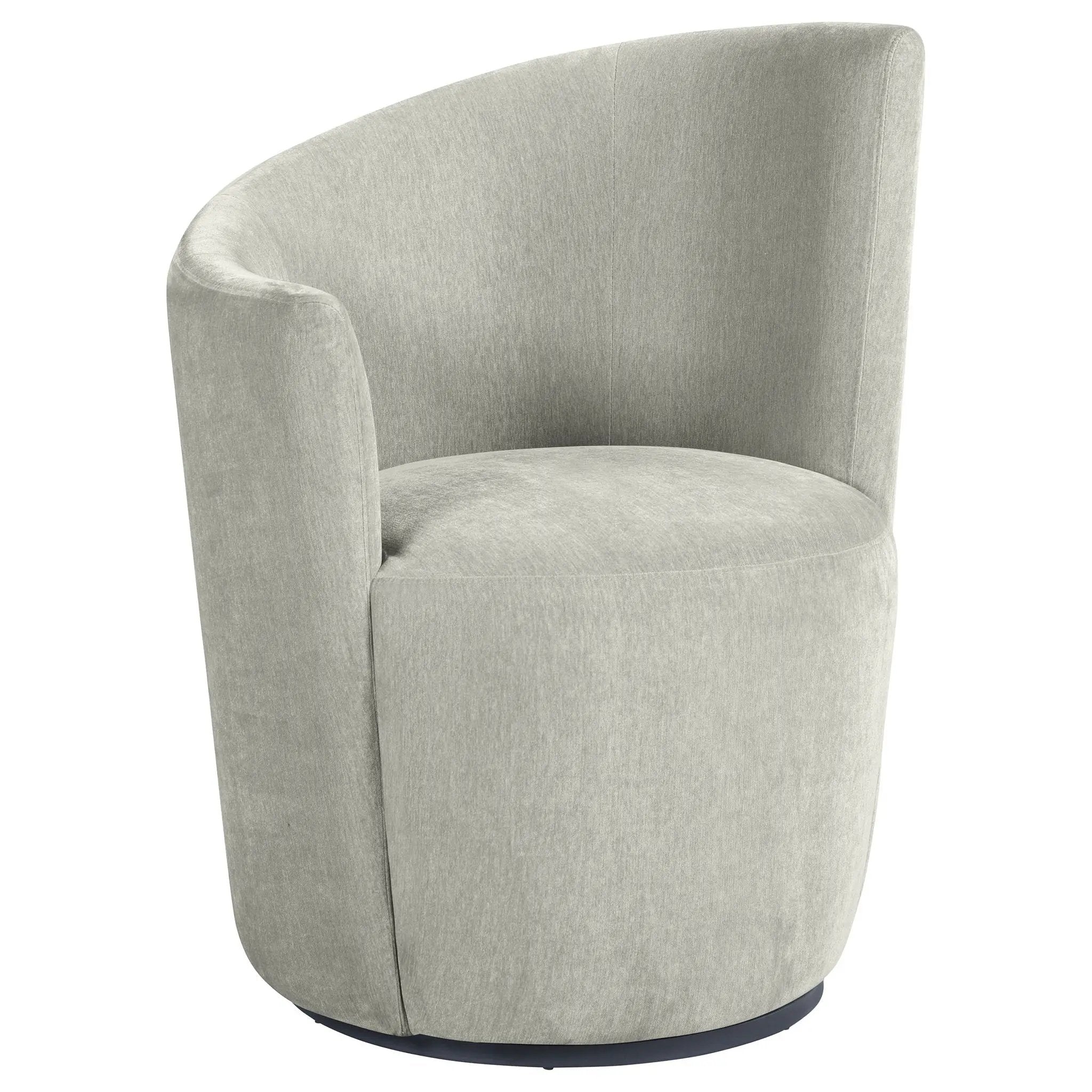 Nueva Upholstered Swivel Chair Curved Backrest Dove Grey by Unique Piece Furniture