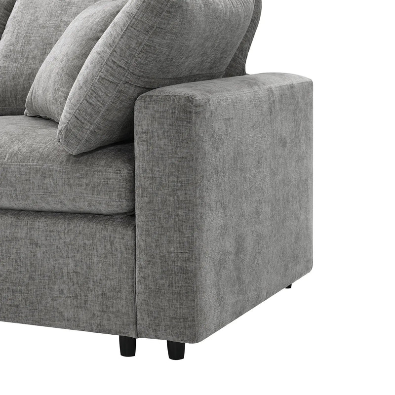 Modern Modular Cloud Sofa Bed, 6 Seat Sectional Couch Set With Ottoman, Free Combination, Convertible U Shaped Sleeper Sofa For Living Room by HouseOfZazla