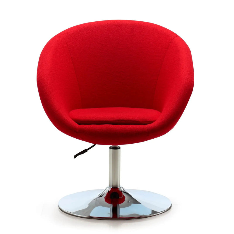 Upholstered Swivel Lounge Chair With Adjustable Height - Red by HouseOfZazla