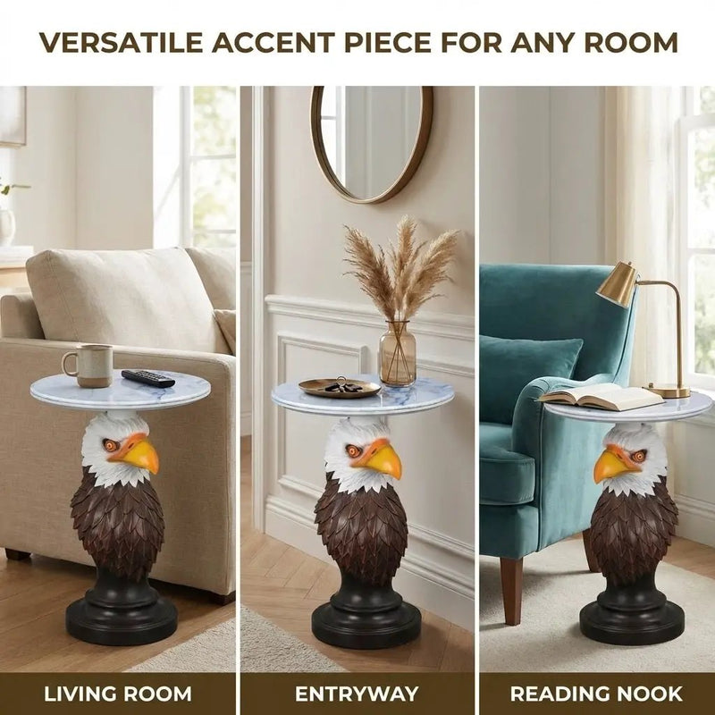 Eagle Head Accent Table Animal Statue End Table by HouseOfZazla
