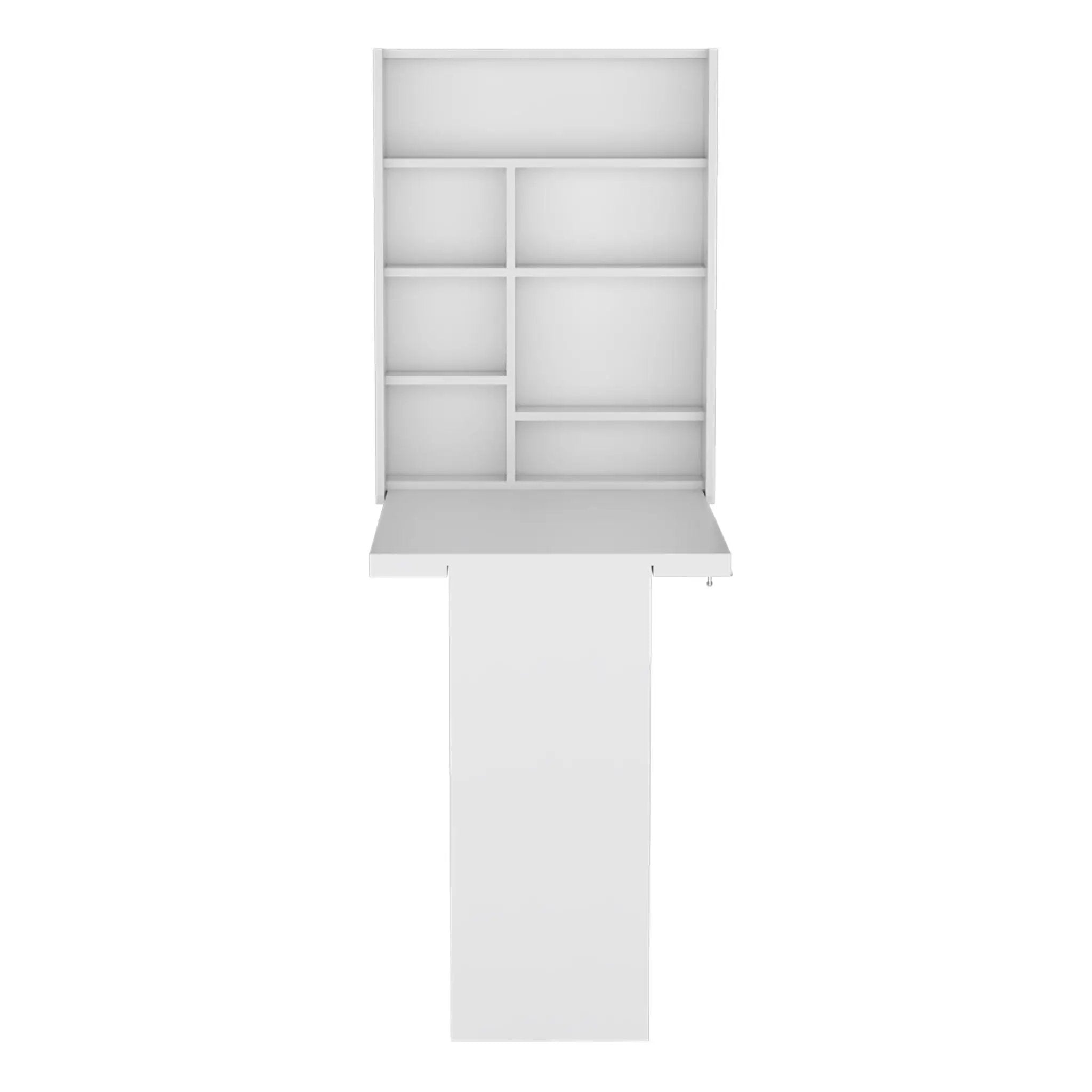 Wall Foldable Table With Multiple Shelves - White by HouseOfZazla