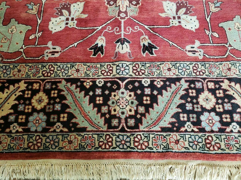 10' X 14' Vintage Hand Made Turkish Wool Rug Carpet Red Black Hand Knotted Nice by Jewel Rugs
