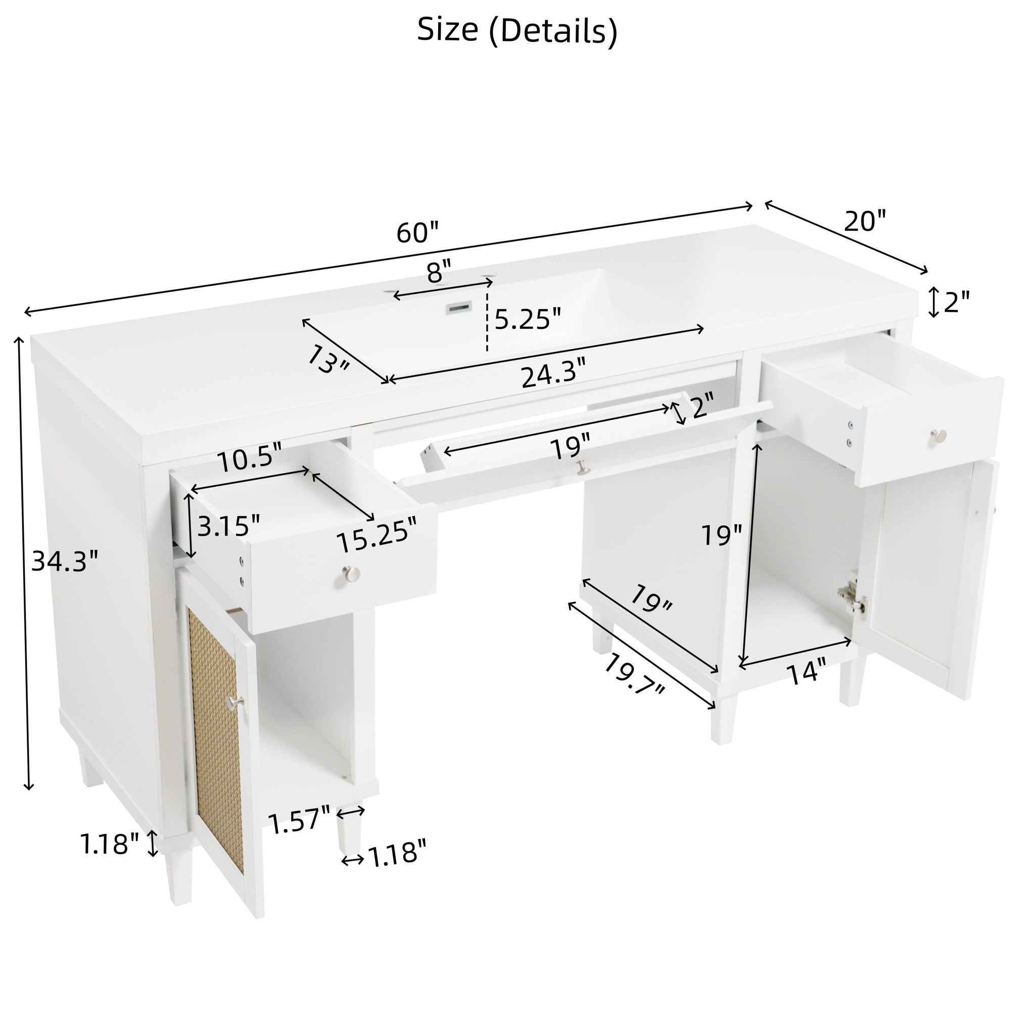 Bathroom Vanity With Sink, Spacious Storage Cabinet by HouseOfZazla