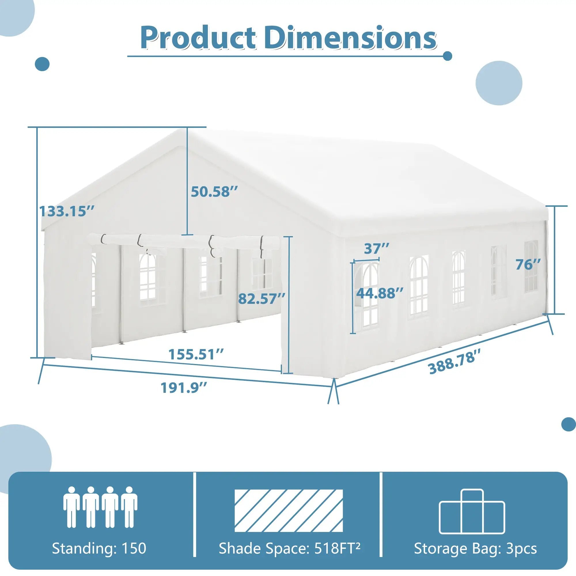 16x32FT Party Tent Heavy Duty Large Wedding Event Shelters by HouseOfZazla
