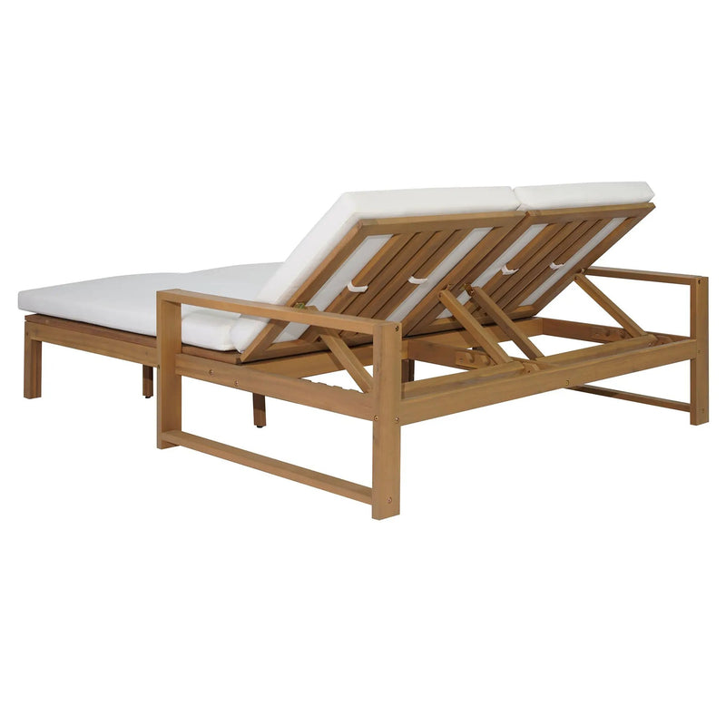 TREXM Outdoor Double Lounge Chair with 5-Position Adjustable Backrest by HouseOfZazla