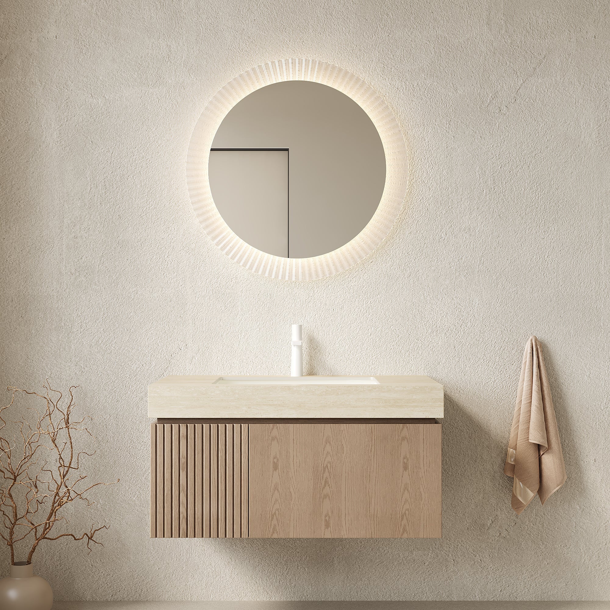 MURI 36" Bathroom Vanity & Sink with Floating Plywood Storage Cabinet by HouseOfZazla