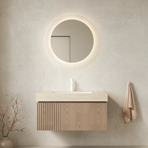 MURI 36" Bathroom Vanity & Sink with Floating Plywood Storage Cabinet