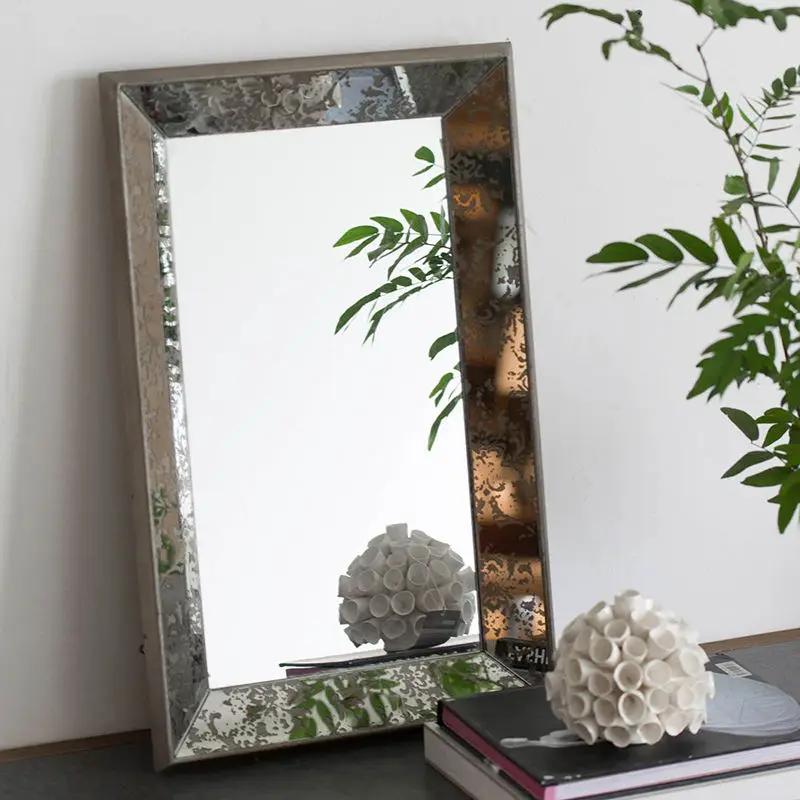 Antique Rectangle Mirror with Floral Accents by HouseOfZazla