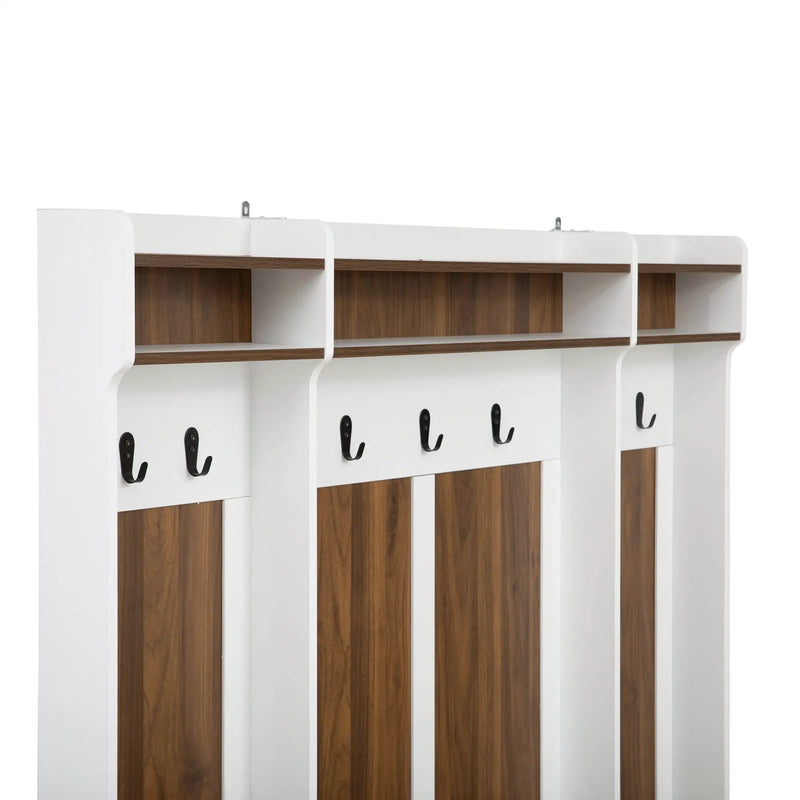5 In 1 Entryway Bench With Coat Rack, 7 Sturdy Hooks, 2 Spacious Drawers And Adjustable Shelves by HouseOfZazla