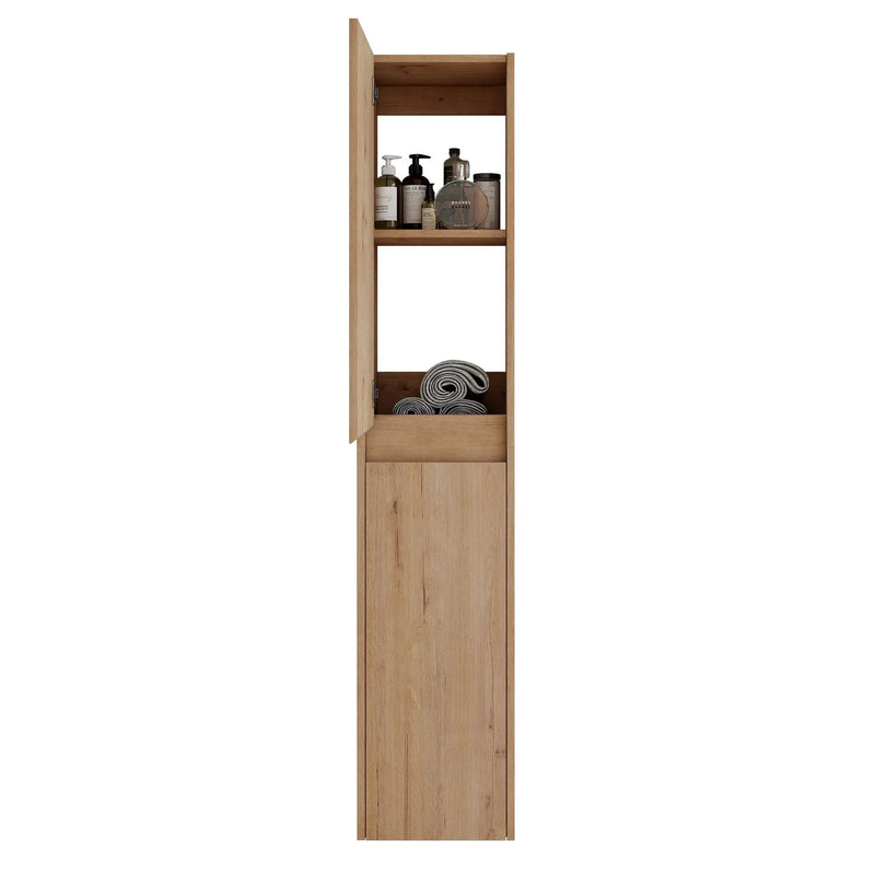 Modern Wall Mounted 30 Inch Bathroom Vanity With Resin Sink And 2 Side Cabinet In Imitative - Imitative Oak by HouseOfZazla