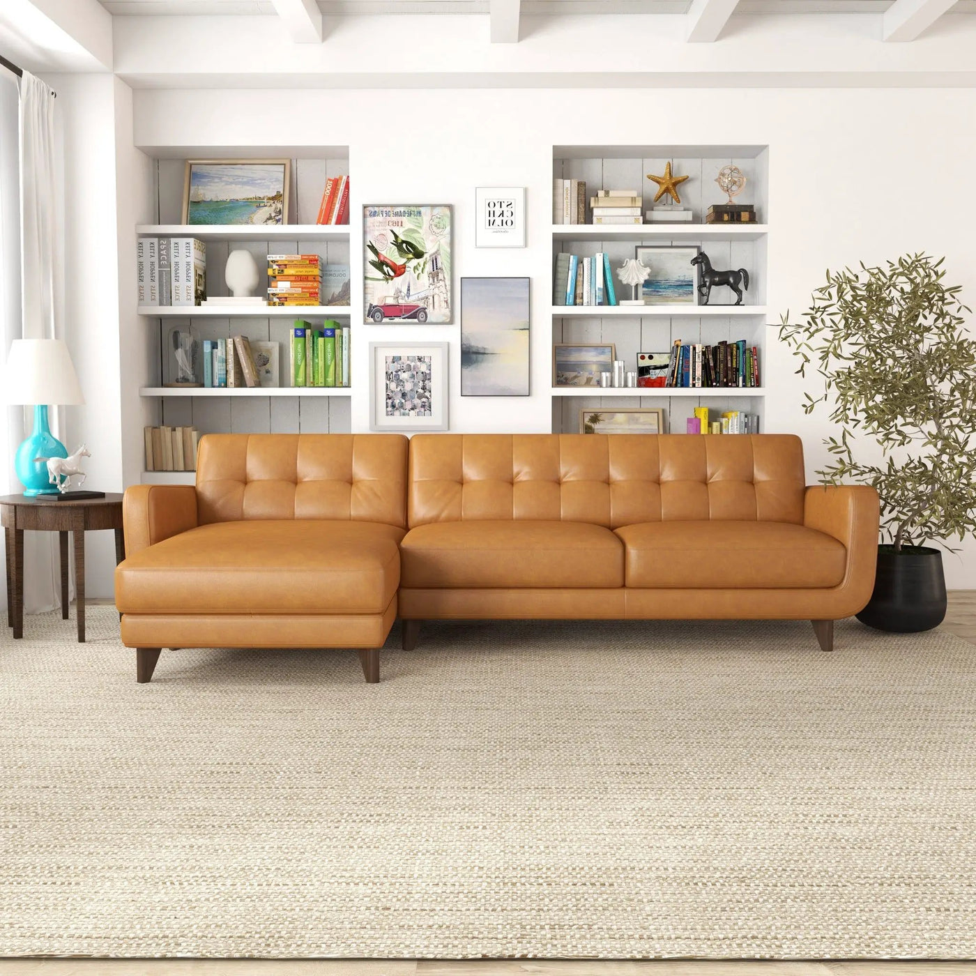 Allison - Mid-Century Modern Sectional Sofa Chaise by HouseOfZazla