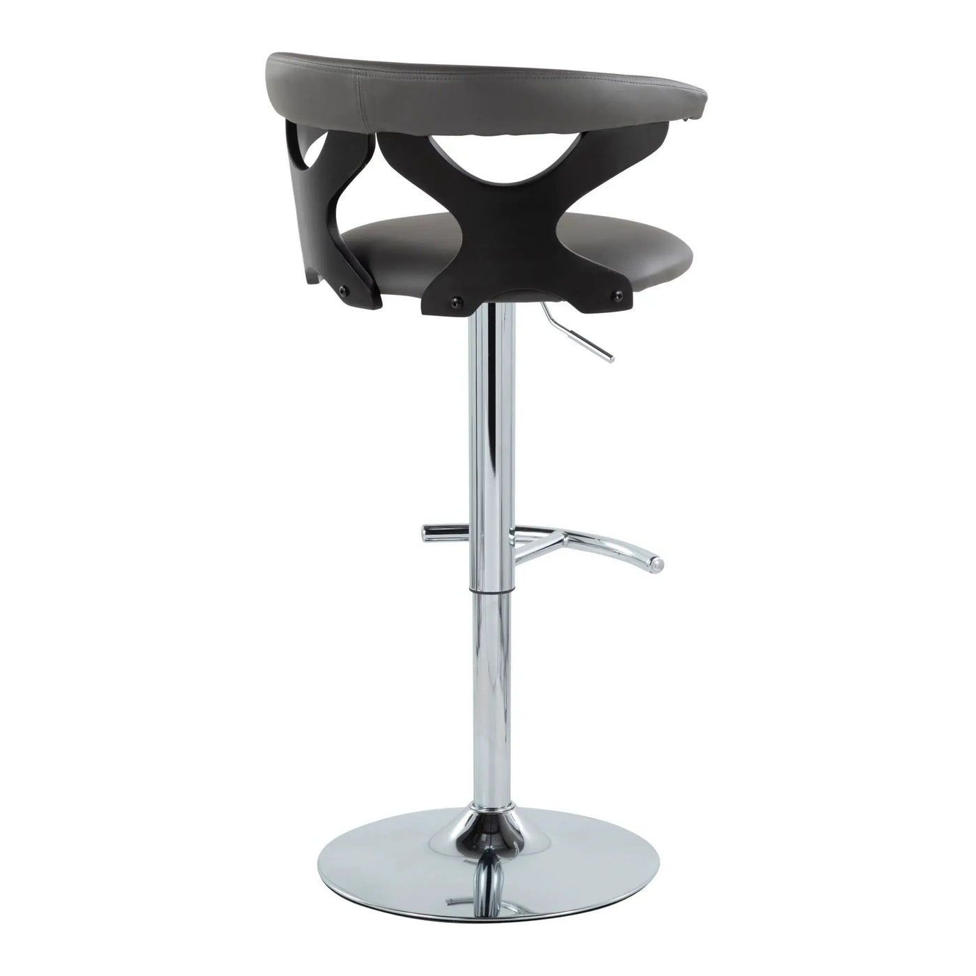 Gardenia - Contemporary Adjustable Barstool & Swivel, Rounded T Footrest (Set of 2) by HouseOfZazla