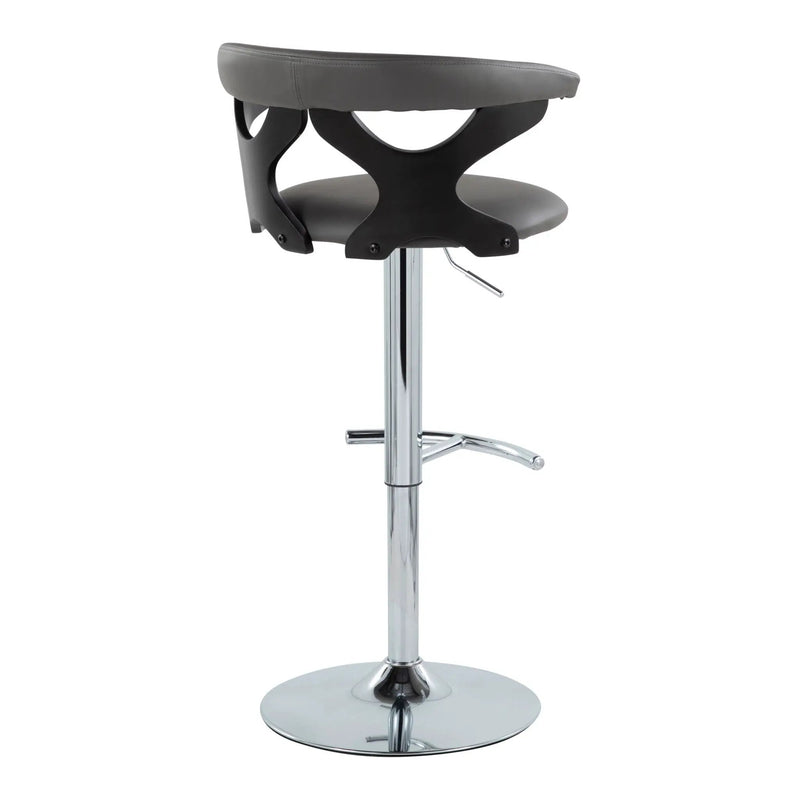 Gardenia - Contemporary Adjustable Barstool & Swivel, Rounded T Footrest (Set of 2) by HouseOfZazla