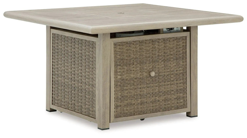 Cliff Trails - Square Fire Pit Table - Beige by Unique Piece Furniture
