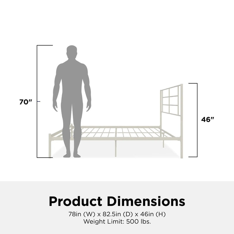 Praxis - King Bed With Simple Headboard - White