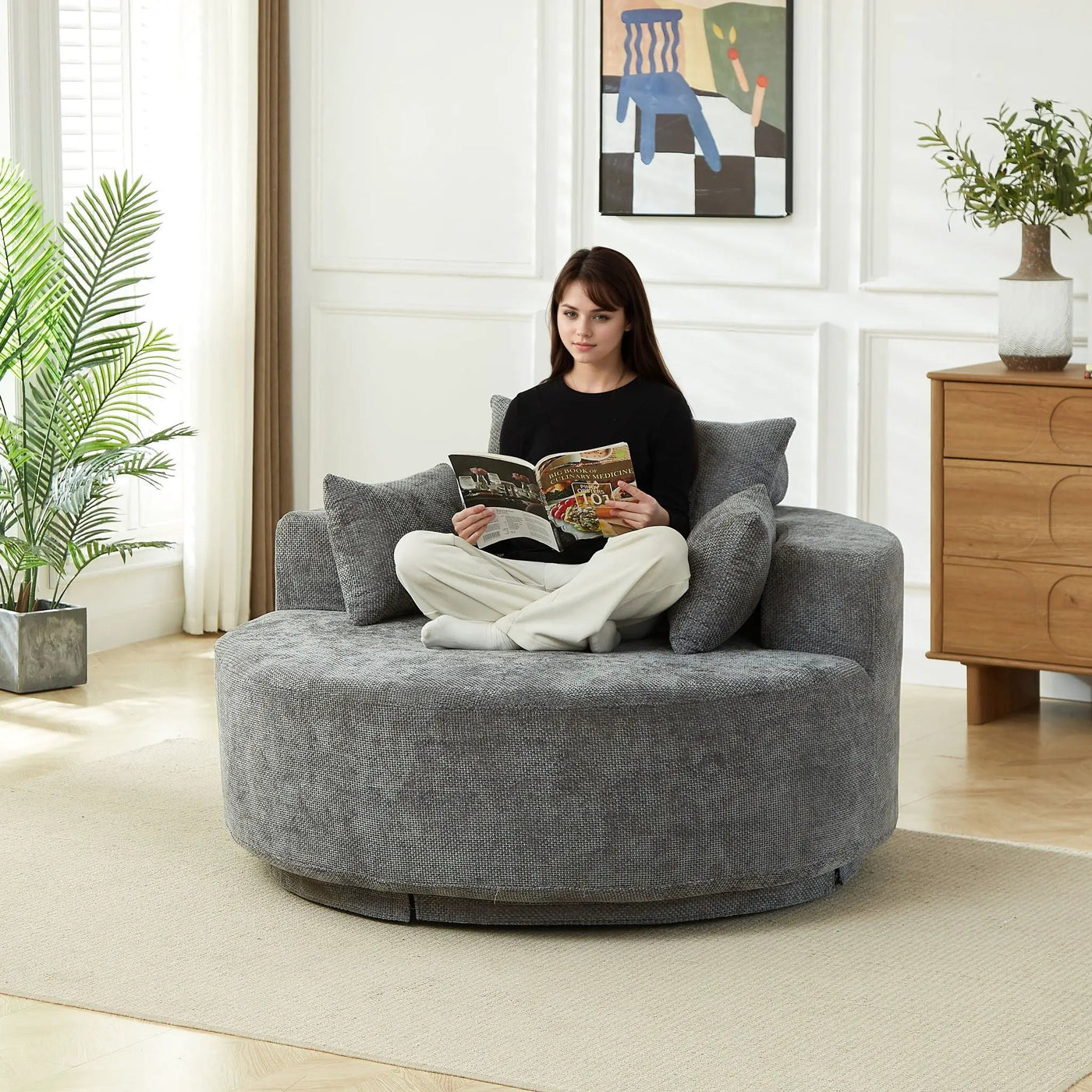 Single 360 Degree Swivel Chair For Living Room by HouseOfZazla