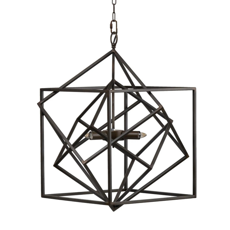 3 Light Metal Chandelier, Hanging Light Fixture With Adjustable Chain For Kitchen, Bulb Not Included - Black by Unique Piece Furniture
