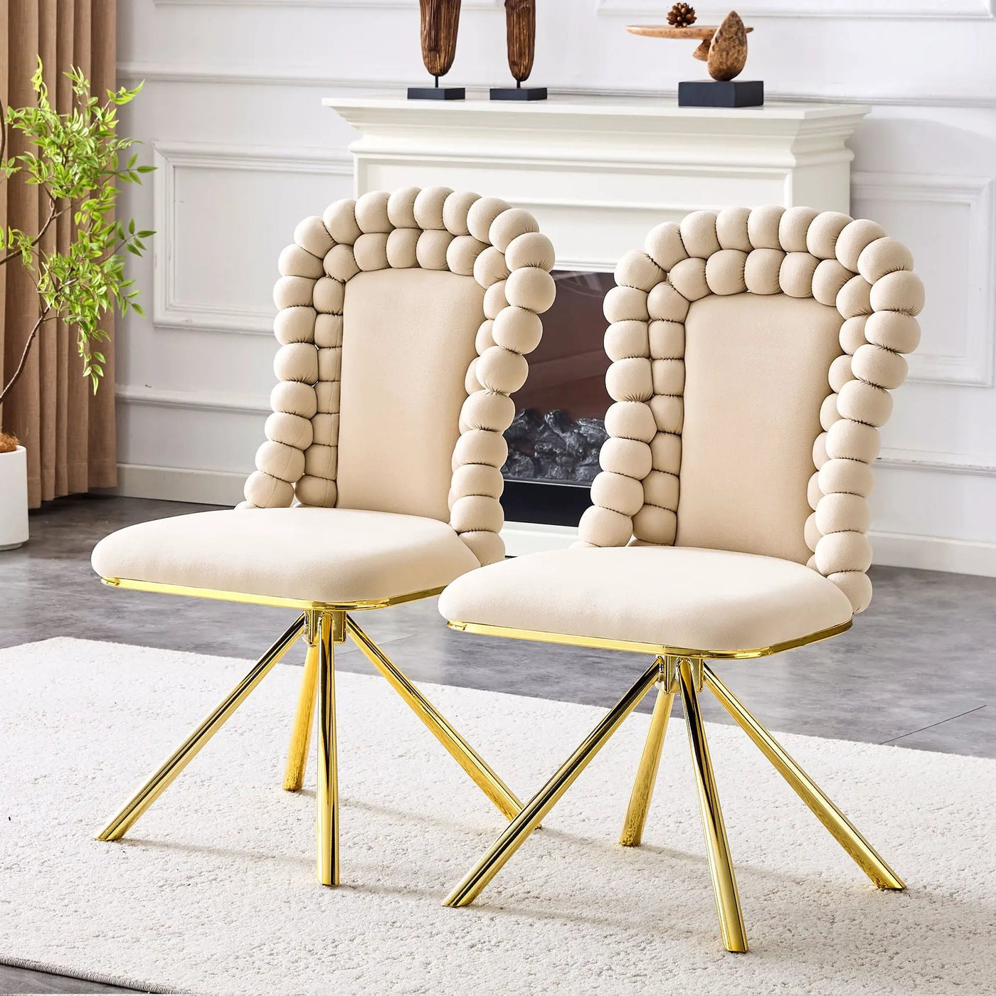 Puffy Bubble, Ball Chain Chair For Dining Room & Kitchen (Set of 2) by Unique Piece Furniture