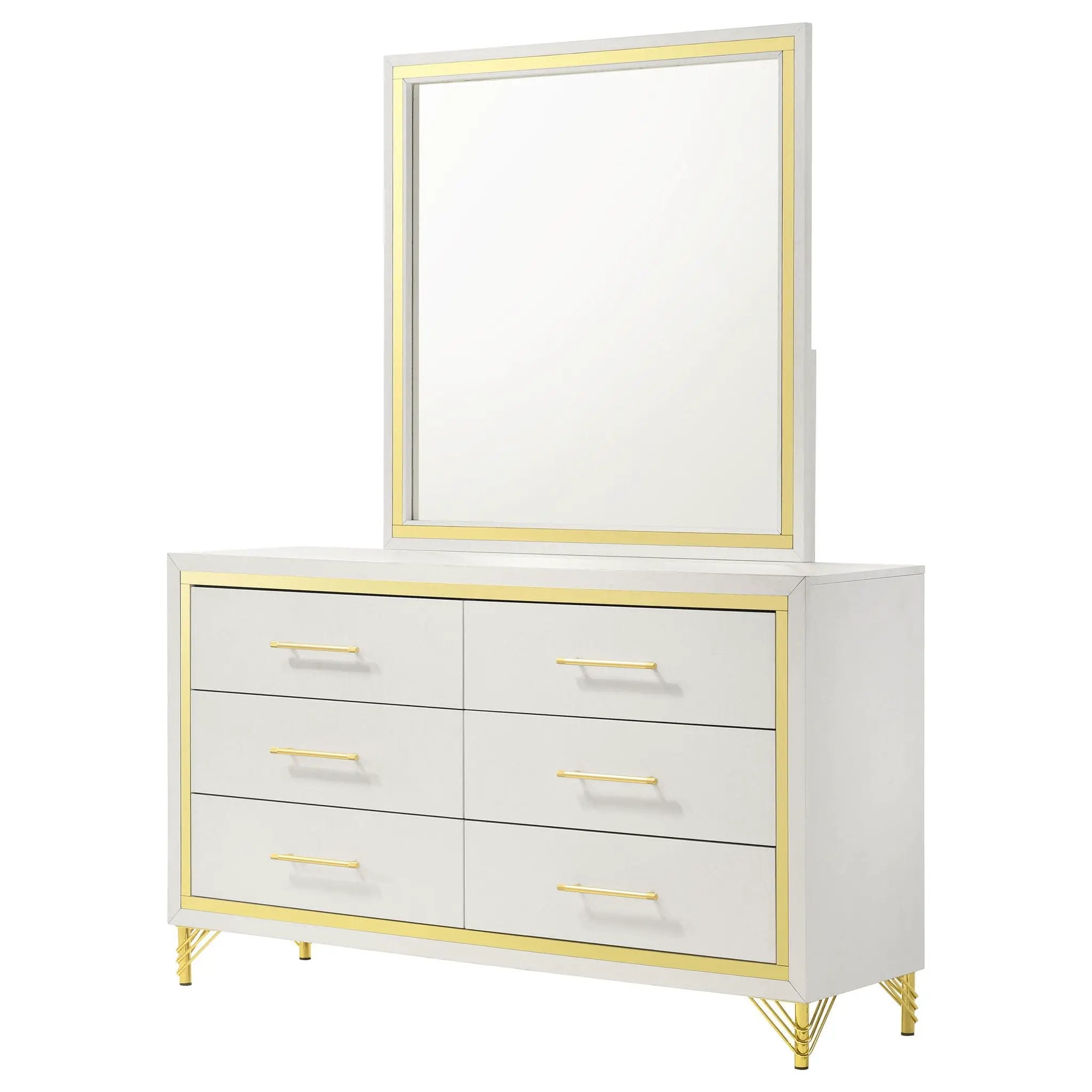 Malcolm - 6 Drawer Dresser With Mirror - White