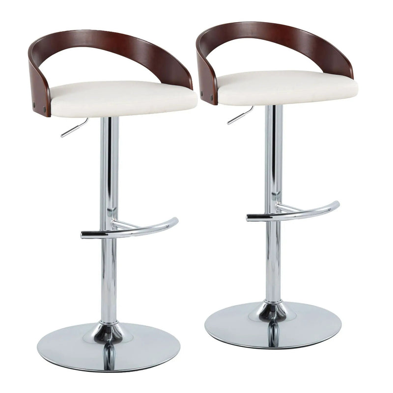 Grotto - Contemporary Adjustable Barstool & Swivel With Rounded T Footrest (Set of 2) by Unique Piece Furniture