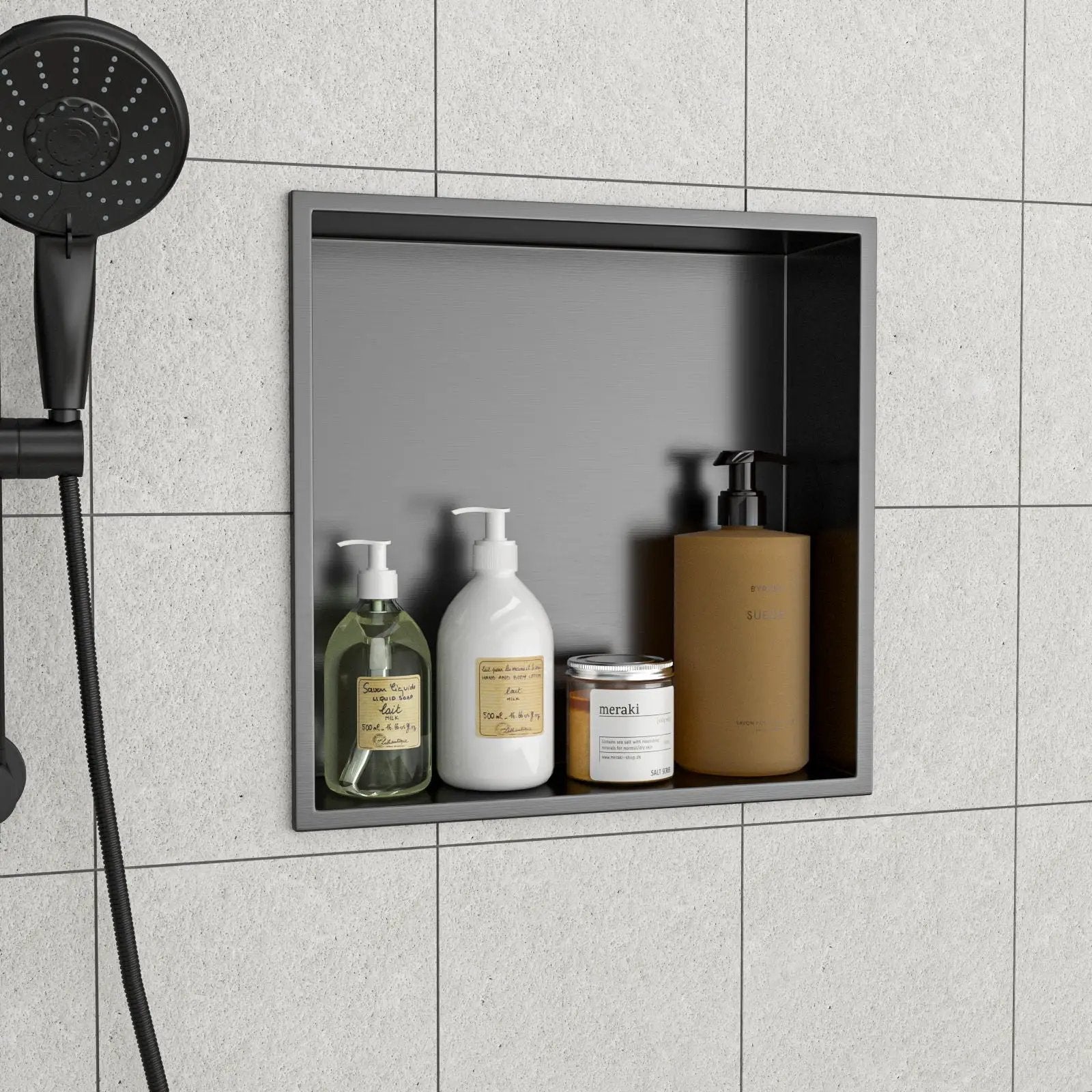 Stainless Steel Shower Niche With Seamless Design For Bathroom Storage by HouseOfZazla