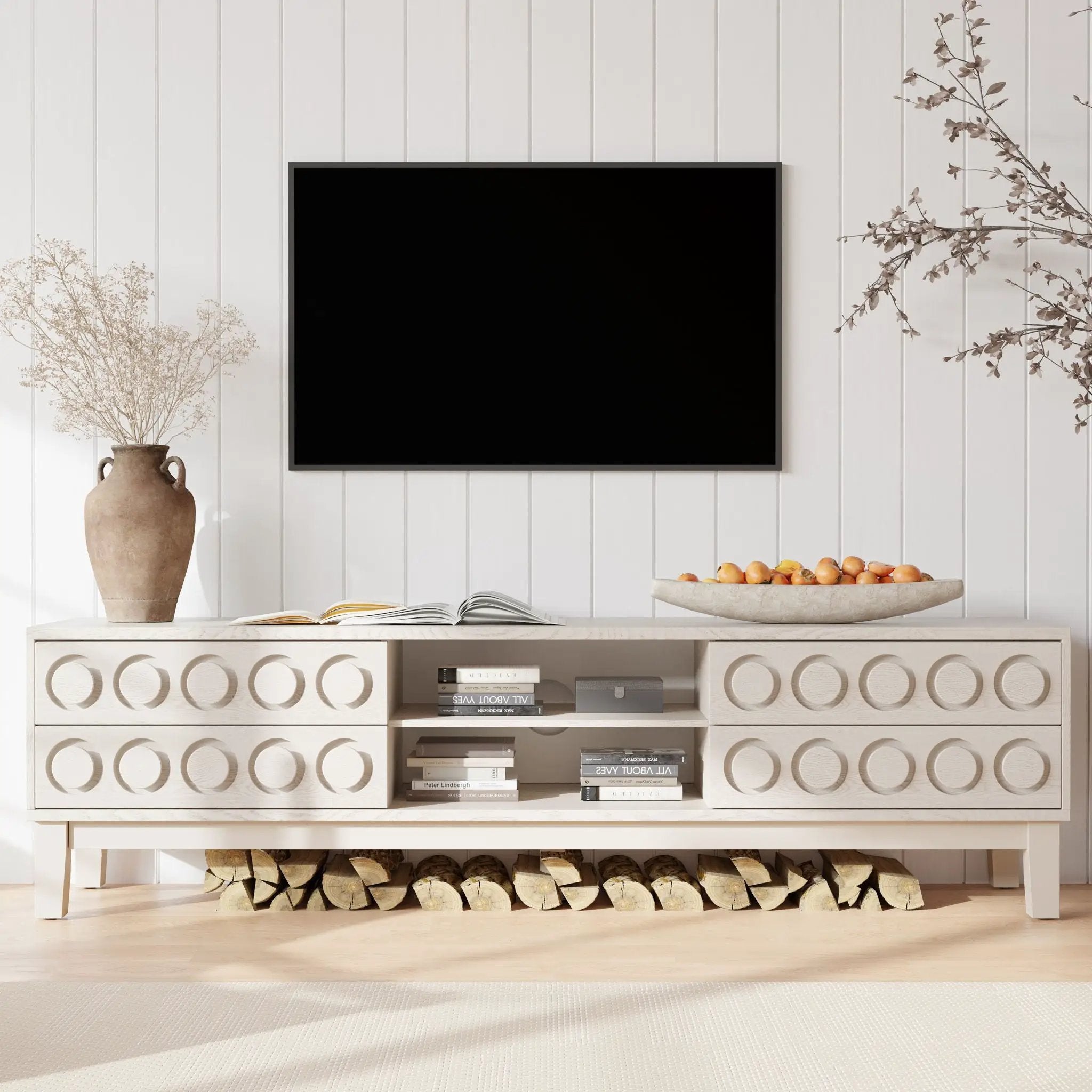 Media Console With 4 Drawers And Cable Management by Unique Piece Furniture