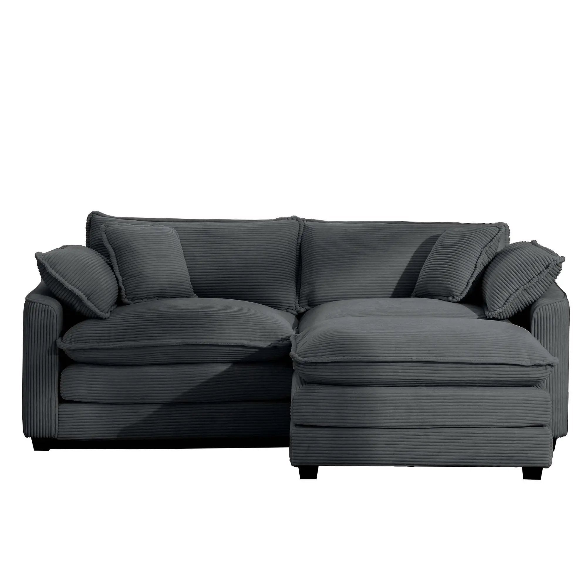 Modern Oversized Modular Cushion Sofa With Ottoman, Low Back, Deep Seating Sofa Set by HouseOfZazla