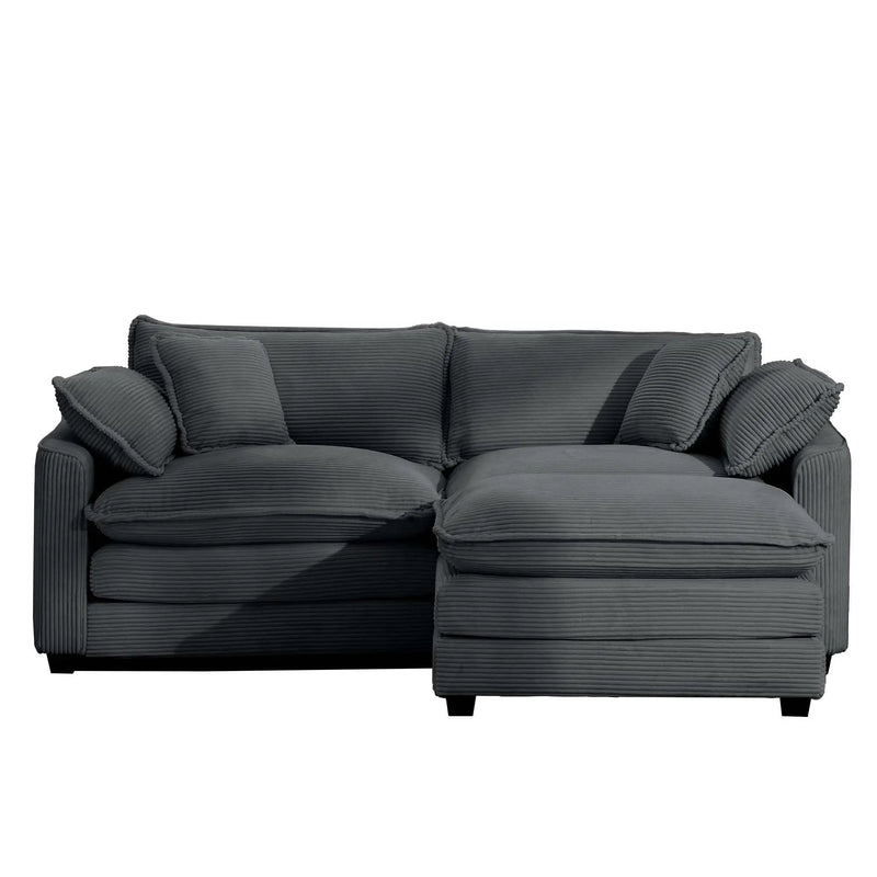 Modern Oversized Modular Cushion Sofa With Ottoman, Low Back, Deep Seating Sofa Set by HouseOfZazla