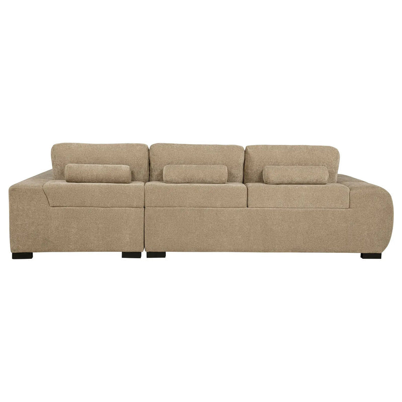 Octavia Upholstered Sectional Chaise Sofa Camel by Unique Piece Furniture