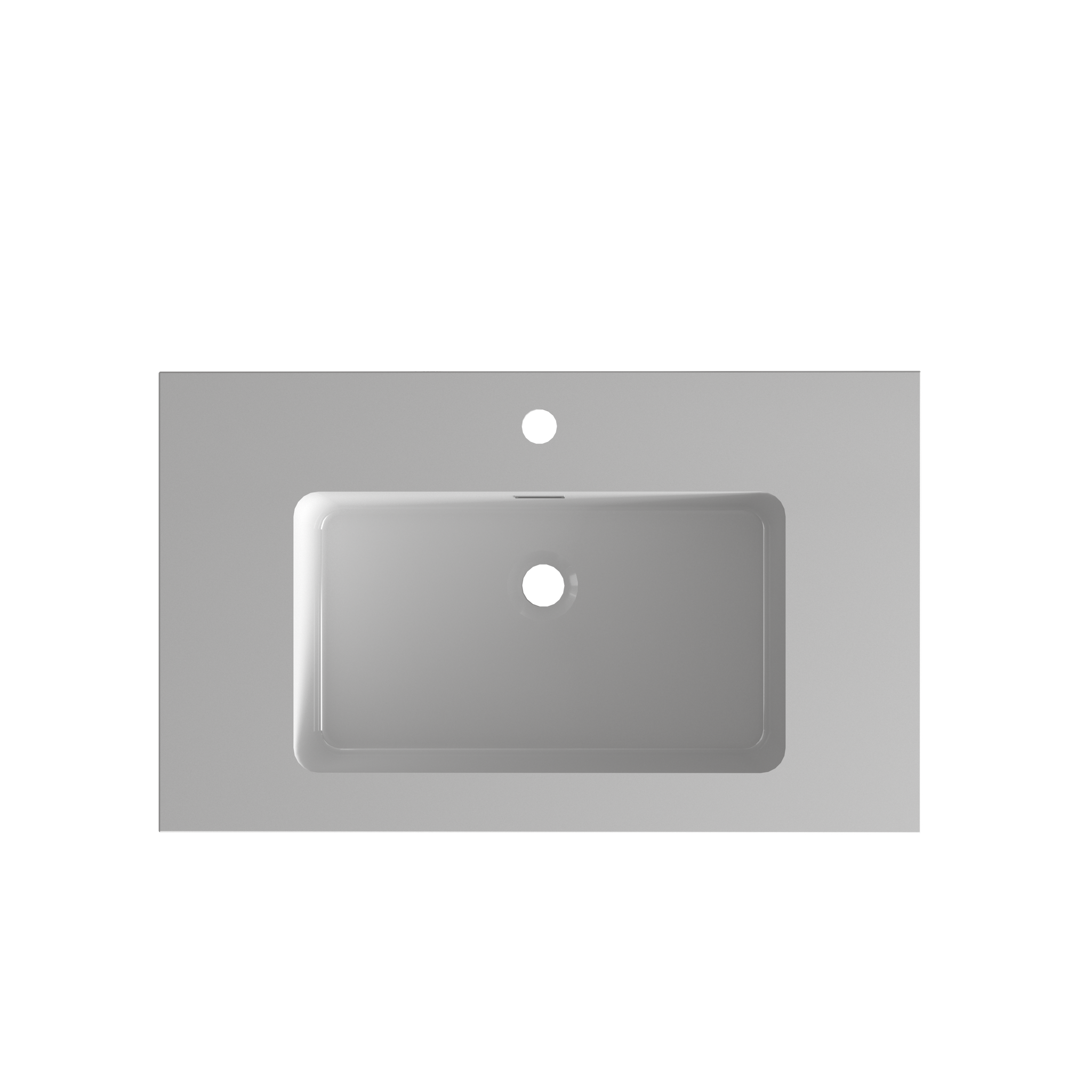 Glossy White Integrated Solid Surface Basin by HouseOfZazla
