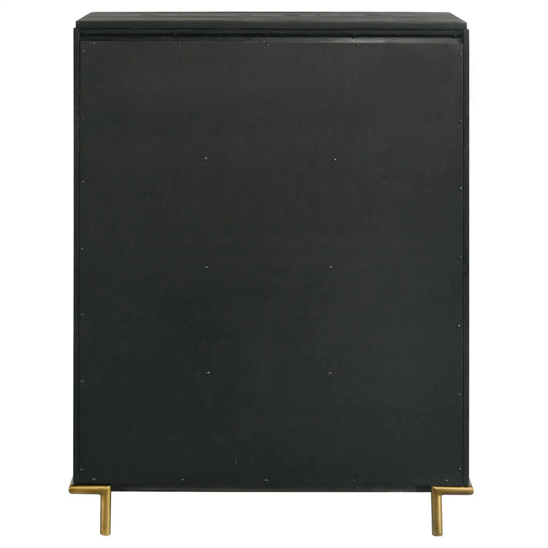 Anser - 5 Drawer Chest, Bedroom Storage Furniture - Black by HouseOfZazla