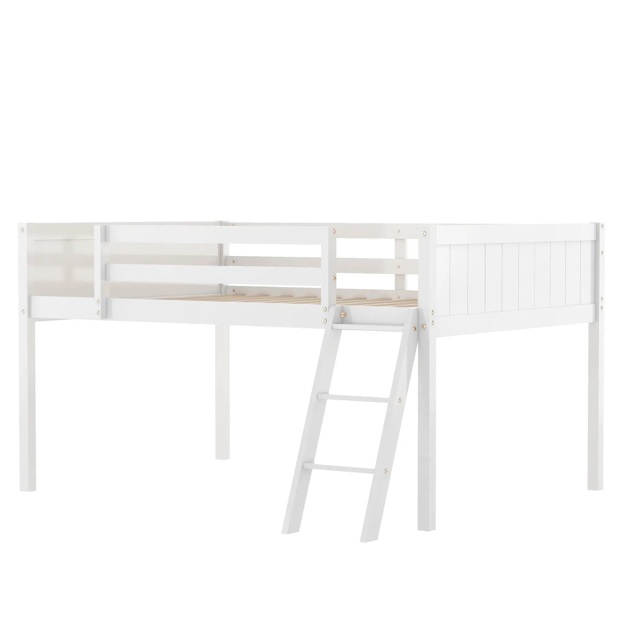 Low Loft Bed With Adjustable Ladder