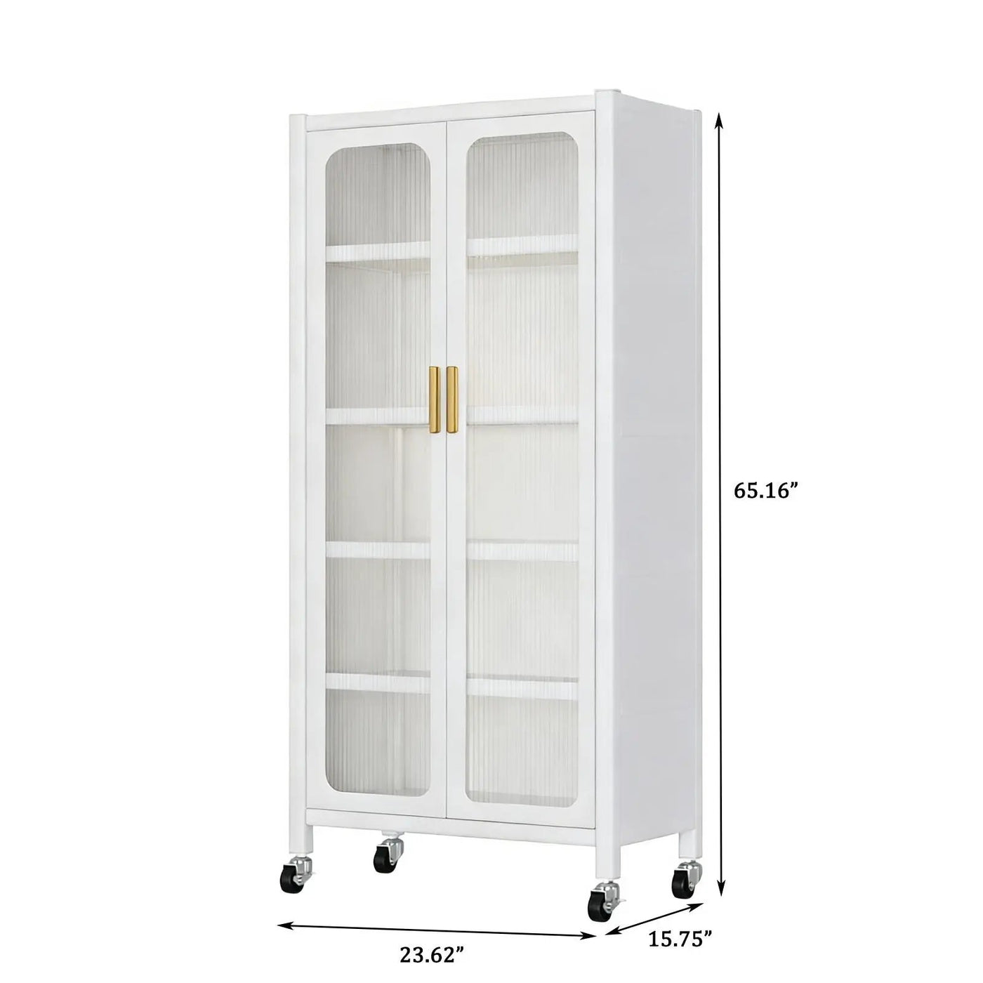 6 Tier Storage Cabinet With Transparent Door, Adjustable Shelves & Wheels by Unique Piece Furniture