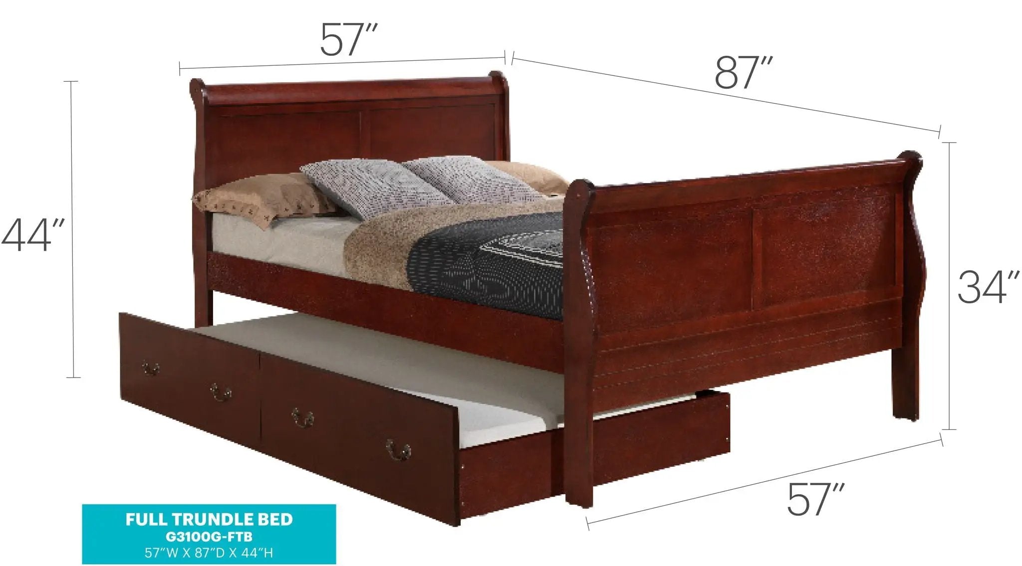 Elegant Trundle Bed With Timeless Charm by Unique Piece Furniture