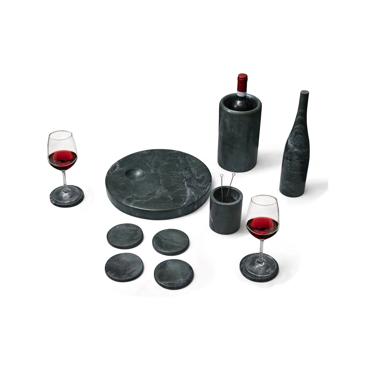 10 Pieces Luxury Natural Marble Dining Room Accessories Set by HouseOfZazla