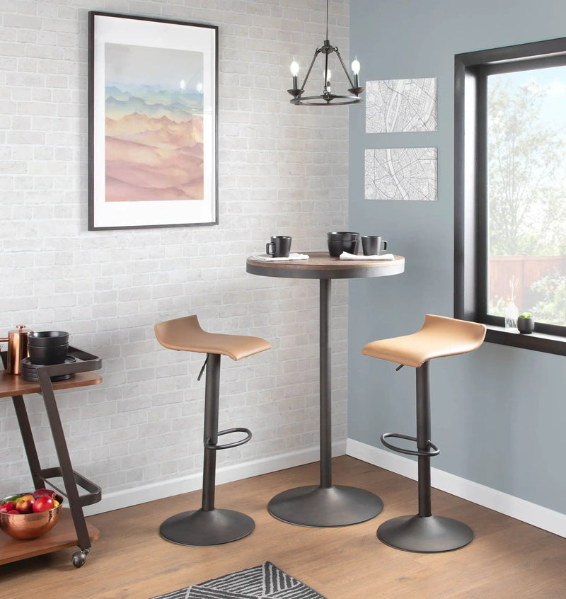 Dakota - Industrial Adjustable Bar / Dinette Table - Antique / Brown by Unique Piece Furniture