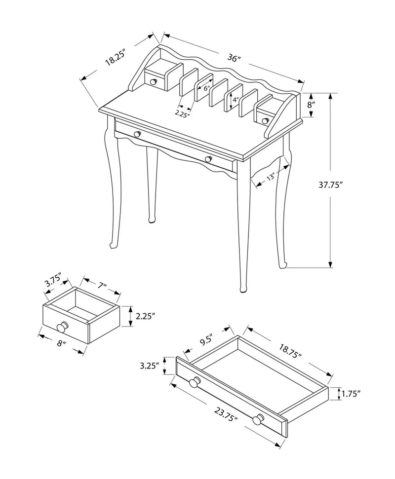 Computer Desk For Home Office, Laptop, Storage Drawers, Traditional by Unique Piece Furniture