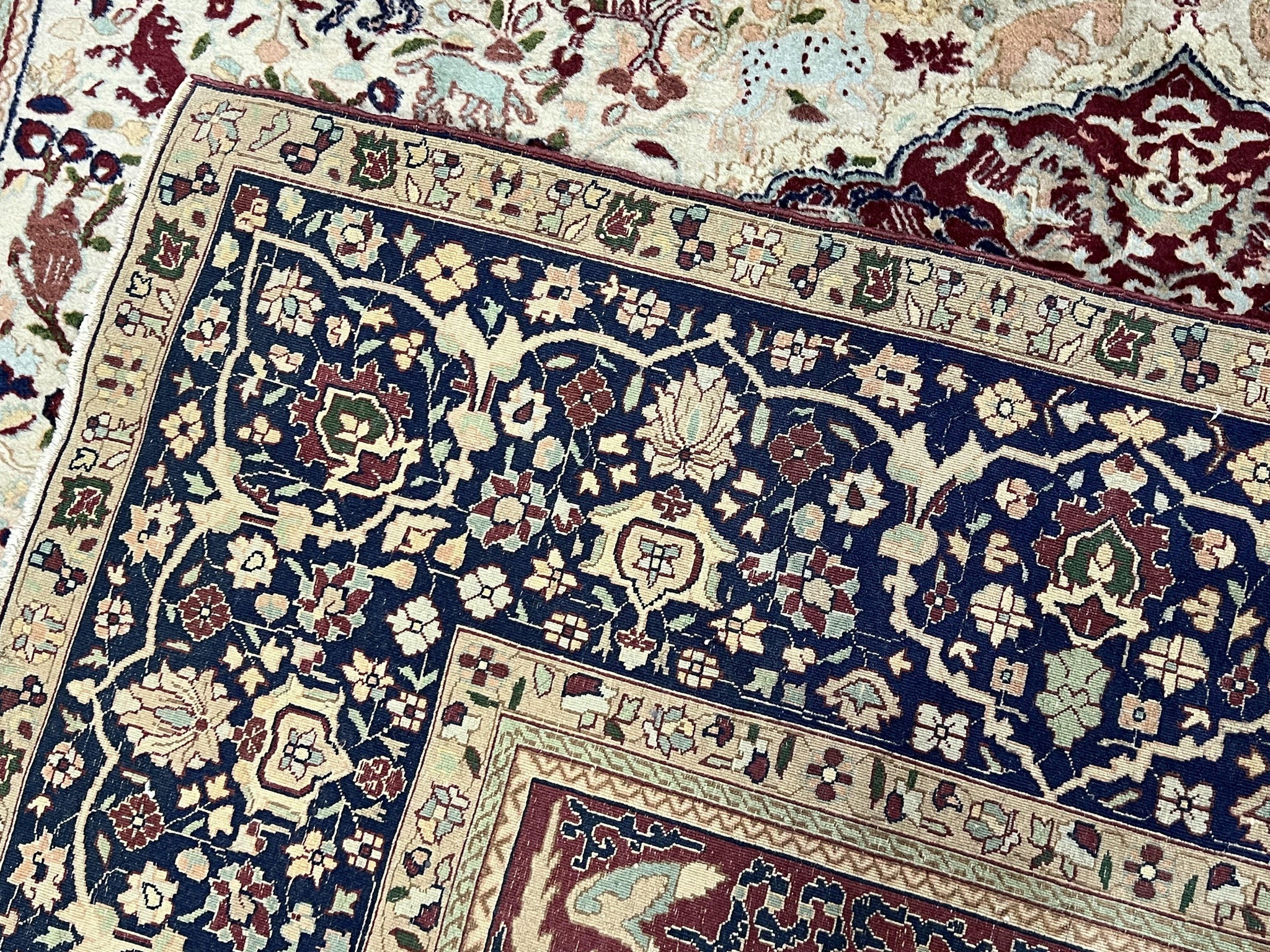 Rare Antique Indian Agra Rug, Early 20th Century Indian Carpet, Animal and Angel Motifs, Hunting Scene, Collectible Oriental Carpet, Wow by Jewel Rugs