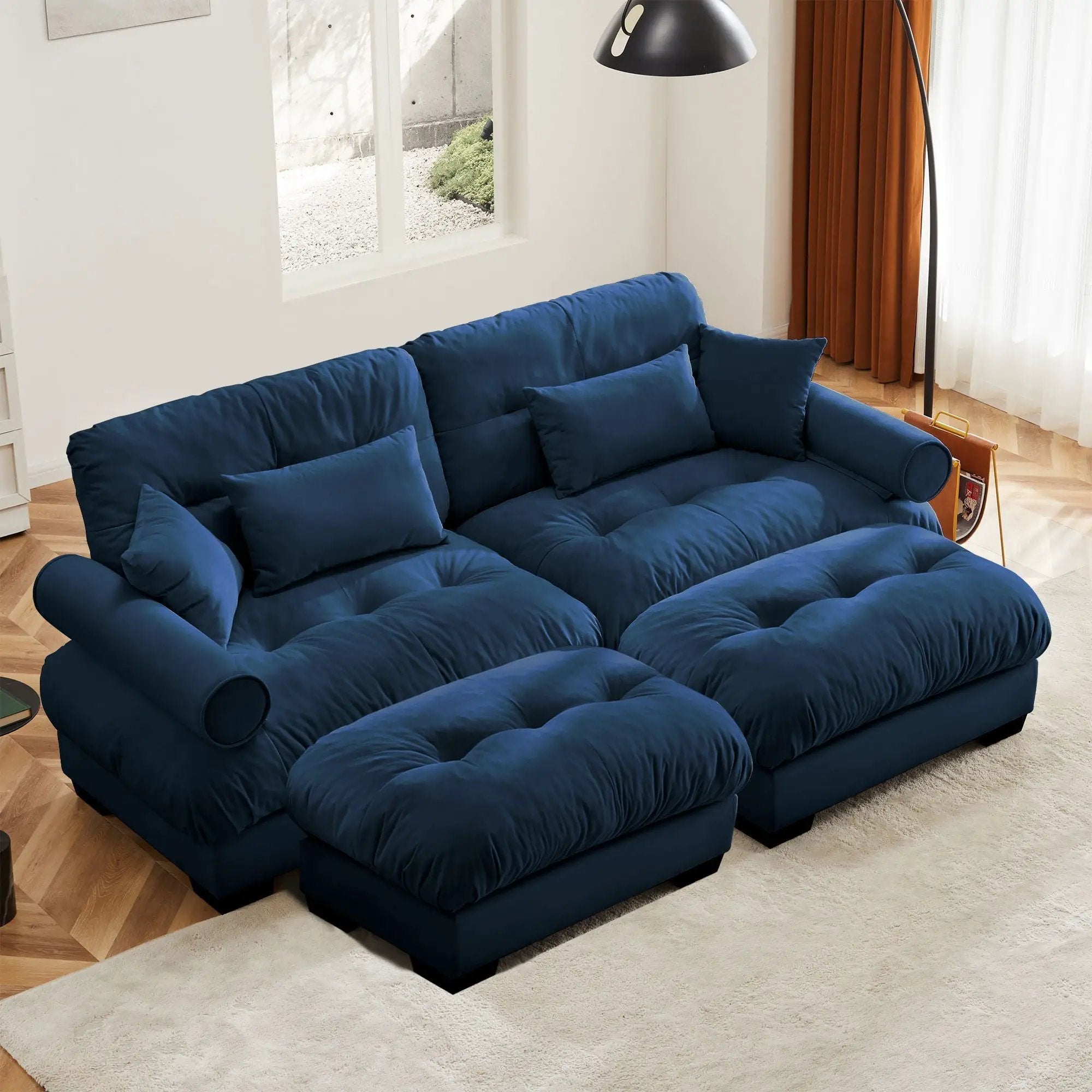 Super Comfort Oversized Modular Sectional Sofa With Movable Ottoman by HouseOfZazla
