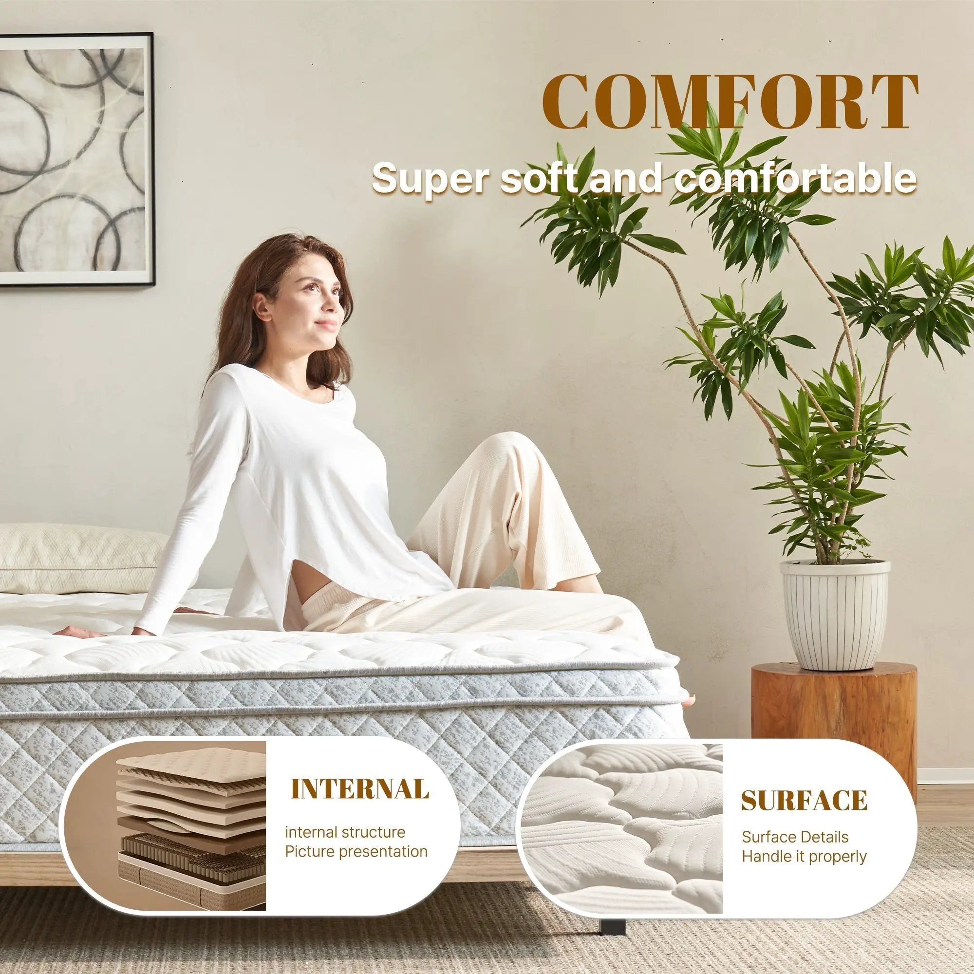 TM Home 12 Inch Hybrid Cooling Memory Foam Mattress by HouseOfZazla