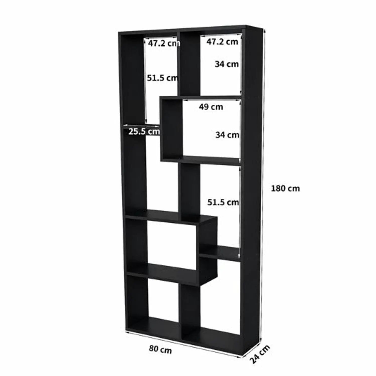 Asymmetrical Display Shelf & Bookcase, 5 Tier by HouseOfZazla