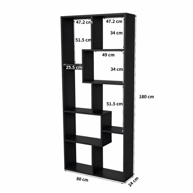 Asymmetrical Display Shelf & Bookcase, 5 Tier by HouseOfZazla